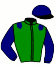 casaque portée par Fleury Q. jockey du cheval de course GAYA DES BROUSSES, information pmu ZETURF