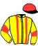 casaque portée par Vanacker B. jockey du cheval de course GRIDY CADURCIEN (FR), information pmu ZETURF