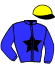 casaque portée par Beluze P. jockey du cheval de course ELITE DU DOLLAR, information pmu ZETURF