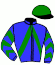 casaque portée par Lalande L. jockey du cheval de course IZAAC DE L'ODEON, information pmu ZETURF