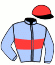 casaque portée par Grasset M. jockey du cheval de course GUS DES CHAMPS, information pmu ZETURF