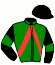 casaque portée par Debayles L. jockey du cheval de course HANNA DECHAMBOU, information pmu ZETURF