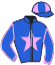 casaque portée par Ducos Th. jockey du cheval de course KARA DES BROUSSES, information pmu ZETURF