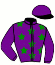 casaque portée par Dupuis Mlle A. jockey du cheval de course IRISEE LUDOISE, information pmu ZETURF
