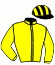casaque portée par Lebrec T. jockey du cheval de course ISSALIO, information pmu ZETURF