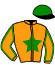casaque portée par Gilard G. jockey du cheval de course GOLD D'ALBA, information pmu ZETURF
