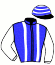 casaque portée par Morin D. jockey du cheval de course LAVANDIER (GB), information pmu ZETURF