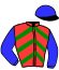 casaque portée par Fouchet B. jockey du cheval de course FOLK DU PECOS (FR), information pmu ZETURF