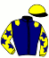 casaque portée par Mingant M. jockey du cheval de course GRAVITY BLUE, information pmu ZETURF