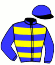casaque portée par Abrivard J. E. jockey du cheval de course EVA DE GUERINIERE (FR), information pmu ZETURF