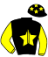 casaque portée par Abrivard M. jockey du cheval de course HELLO DE LOIRON (FR), information pmu ZETURF