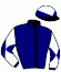 casaque portée par Lebeurrier Mlle L. jockey du cheval de course MOODLY (FR), information pmu ZETURF