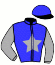 casaque portée par Rousseau L. jockey du cheval de course PARABAK, information pmu ZETURF