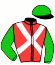 casaque portée par Revolte E. jockey du cheval de course BARGHASH (AR), information pmu ZETURF