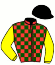 casaque portée par Guyon M. jockey du cheval de course RED JOAN, information pmu ZETURF