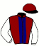 casaque portée par Veron F. jockey du cheval de course KALEOROUNA, information pmu ZETURF