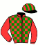 casaque portée par Liegeois Mlle R. jockey du cheval de course LINDY, information pmu ZETURF