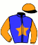 casaque portée par Foulard Mlle L. jockey du cheval de course THECLIMB, information pmu ZETURF