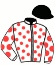 casaque portée par Romary Mlle M. jockey du cheval de course LUZ ARDIDEN, information pmu ZETURF