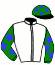 casaque portée par Martiniere G. jockey du cheval de course FLEUR DE PENGUEN, information pmu ZETURF