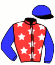 casaque portée par Gelormini G. jockey du cheval de course JOKER D'OCCAGNES, information pmu ZETURF
