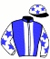 casaque portée par Barrier A. jockey du cheval de course FIGEAC COLMI, information pmu ZETURF