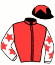 casaque portée par Seguy V. jockey du cheval de course A MINARDIERE, information pmu ZETURF