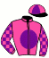 casaque portée par Fourcade R. jockey du cheval de course VIKIDIA, information pmu ZETURF
