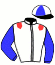 casaque portée par Crespel D. jockey du cheval de course FESTIVAL DE LARRE, information pmu ZETURF
