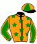 casaque portée par Cabos V. jockey du cheval de course HERBAGERE DECREPON, information pmu ZETURF