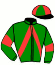 casaque portée par Grondin A. jockey du cheval de course HOUPPETTE D'AMBRI, information pmu ZETURF