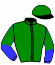 casaque portée par Barrier A. jockey du cheval de course GRIZZLY BEAR, information pmu ZETURF