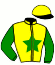 casaque portée par Barrier A. jockey du cheval de course IMPERIAL BEJI, information pmu ZETURF