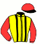 casaque portée par Brossard D. jockey du cheval de course KID DES PLEIGNES, information pmu ZETURF