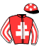 casaque portée par Dupont Emi. jockey du cheval de course JIRELLA DU LOISIR, information pmu ZETURF