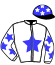 casaque portée par Leloup Th. jockey du cheval de course HARRY MONTAVAL, information pmu ZETURF