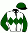 casaque portée par Crastus A. jockey du cheval de course BAKHCHISARAY, information pmu ZETURF
