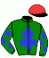 casaque portée par Chavatte D. G. jockey du cheval de course GAYA DES BROUSSES, information pmu ZETURF