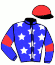 casaque portée par Riffaud M. jockey du cheval de course IMPERIAL JAYF, information pmu ZETURF