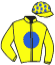casaque portée par Gutierrez Val A. jockey du cheval de course THE MAGIC MAN, information pmu ZETURF