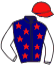 casaque portée par Bachelot T. jockey du cheval de course PAS DE VELOURS, information pmu ZETURF
