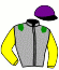 casaque portée par Daougabel M. jockey du cheval de course HASHTAG D'AMOUR (FR), information pmu ZETURF