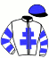 casaque portée par Collet Mlle M. jockey du cheval de course HORACIO DU MONT (FR), information pmu ZETURF