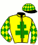 casaque portée par Thevenet X. jockey du cheval de course JESSY DE DAUX, information pmu ZETURF