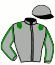 casaque portée par Condette J. jockey du cheval de course IXIA DE LA LOUTRIE, information pmu ZETURF