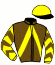 casaque portée par Mottier M. jockey du cheval de course JULIADARCHE, information pmu ZETURF