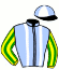 casaque portée par Gelormini G. jockey du cheval de course GRAAL DE L'EXTREME, information pmu ZETURF
