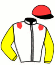 casaque portée par Leroulley J. jockey du cheval de course HORIA DE L'AUMOY, information pmu ZETURF
