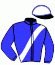 casaque portée par Gillot G. jockey du cheval de course ILLARIA MADRIK, information pmu ZETURF