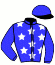 casaque portée par Barre M. jockey du cheval de course HAPPY JAVANAIS, information pmu ZETURF